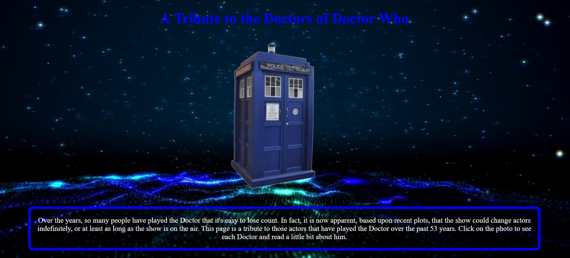 Doctor Who Tribute Page